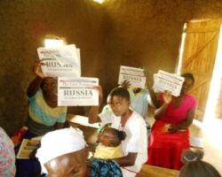 Kenyans show off copies of "The Last Trumpet"
